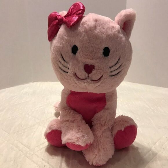 ANIMAL ADVENTURE PINK CAT WITH BOW‎ 12" PLUSH - Picture 1 of 4